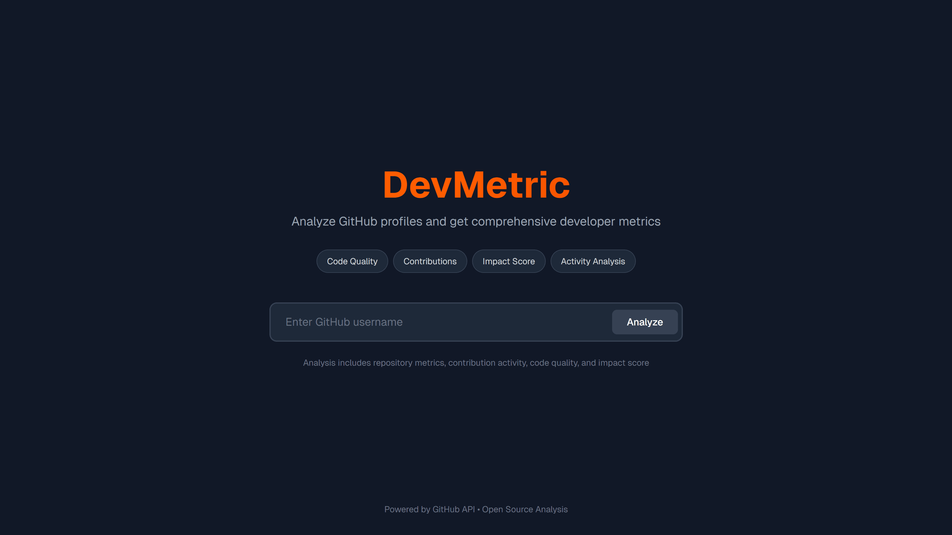 DevMetric - GitHub Profile Scorer